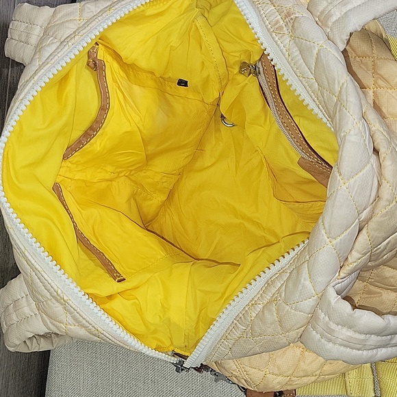 MZ Wallace Yellow Ombre Quilted Nylon Tote Shoulder Bag - Picture 12 of 16